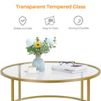 Table basse ronde en verre pour salon