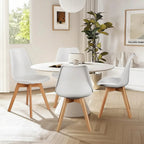 Dining Chairs Set of 4, Mid-Century Modern Dining Room Side Seating, Kitchen Chairs with Wood Legs for Living Room