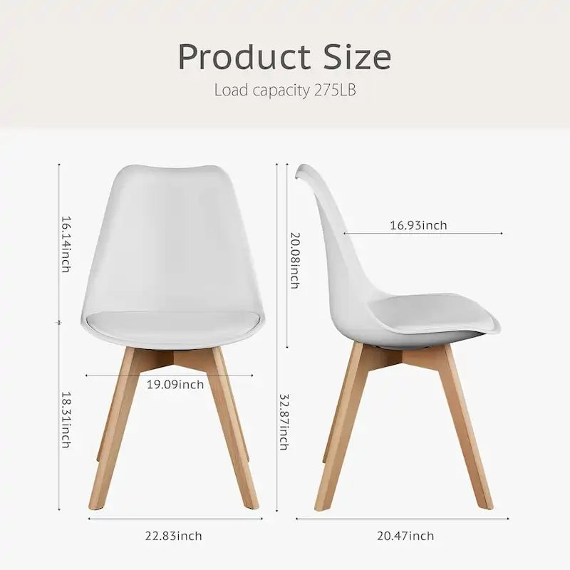 Lot de 4 chaises de salle à manger, chaises d'appoint de salle à manger modernes du milieu du siècle, chaises de cuisine avec pieds en bois pour salon