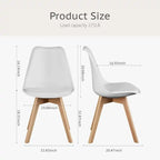 Lot de 4 chaises de salle à manger, chaises d'appoint de salle à manger modernes du milieu du siècle, chaises de cuisine avec pieds en bois pour salon