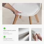 Lot de 4 chaises de salle à manger, chaises d'appoint de salle à manger modernes du milieu du siècle, chaises de cuisine avec pieds en bois pour salon