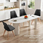 Lot de 4 chaises de salle à manger, chaises d'appoint de salle à manger modernes du milieu du siècle, chaises de cuisine avec pieds en bois pour salon