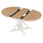 Table à manger extensible de style rétro avec rallonge de 12 pouces