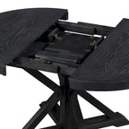 Table à manger extensible de style rétro avec rallonge de 12 pouces