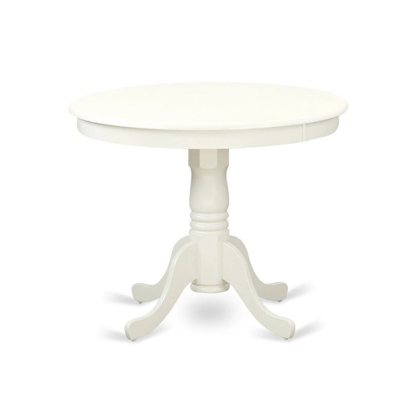 Ensemble de table de cuisine 5 pièces - une table à manger et 4 chaises de salle à manger en similicuir, 91x91 cm, Blanc lin