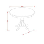 Ensemble de table de cuisine 5 pièces - une table à manger et 4 chaises de salle à manger en similicuir, 91x91 cm, Blanc lin