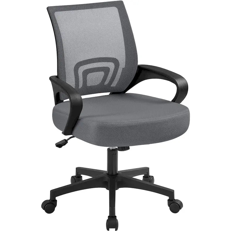 Chaise de bureau ergonomique réglable, dossier mi-hauteur en maille pivotante