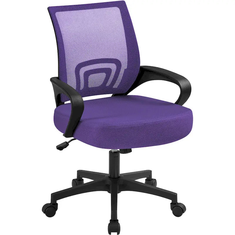 Chaise de bureau ergonomique réglable, dossier mi-hauteur en maille pivotante
