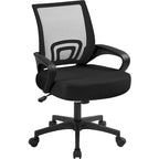 Chaise de bureau ergonomique réglable, dossier mi-hauteur en maille pivotante