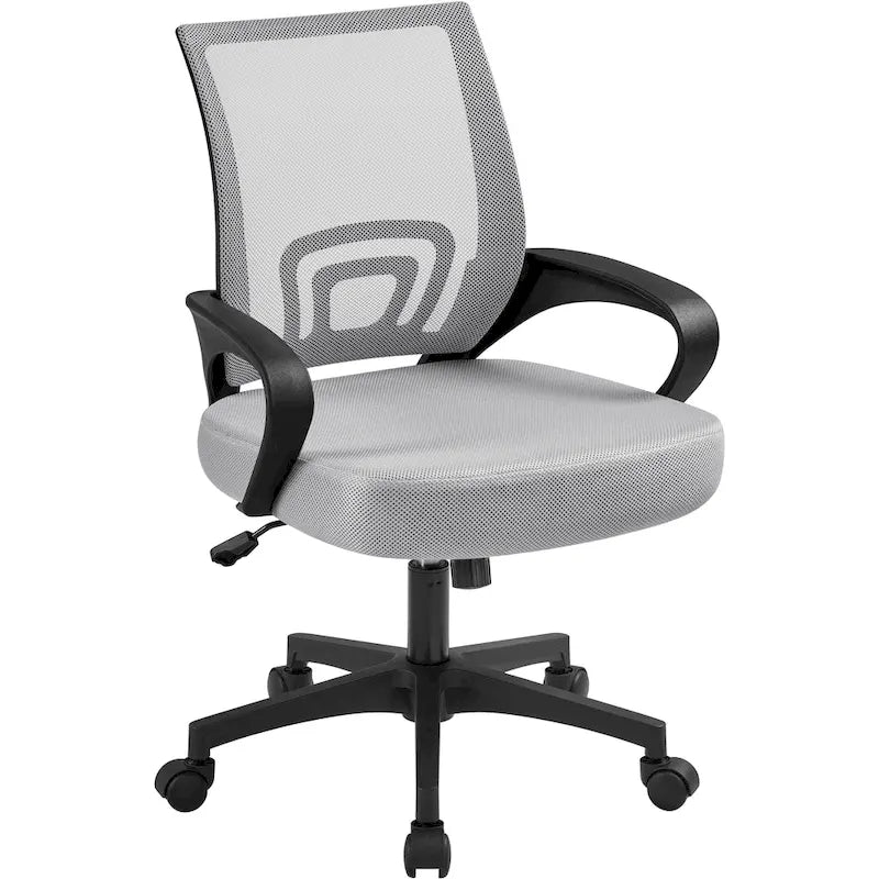 Chaise de bureau ergonomique réglable, dossier mi-hauteur en maille pivotante