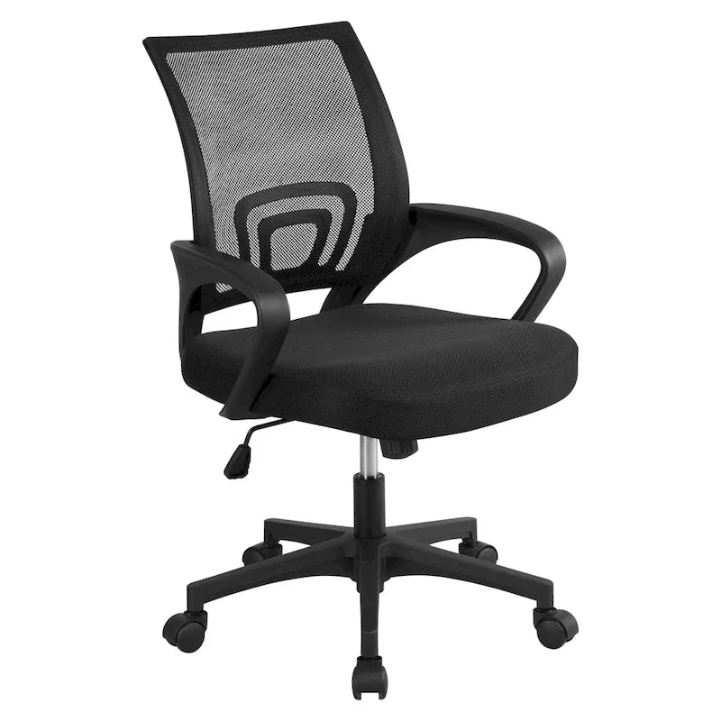 Chaise de bureau ergonomique réglable, dossier mi-hauteur en maille pivotante