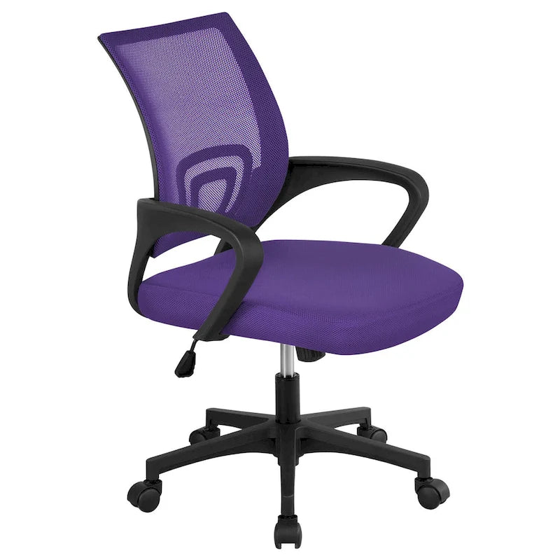 Chaise de bureau ergonomique réglable, dossier mi-hauteur en maille pivotante