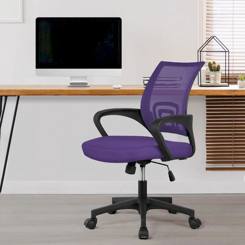 Chaise de bureau ergonomique réglable, dossier mi-hauteur en maille pivotante