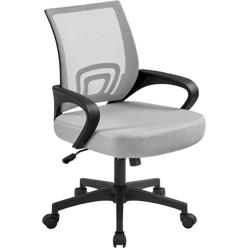 Chaise de bureau ergonomique réglable, dossier mi-hauteur en maille pivotante
