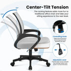 Chaise de bureau ergonomique réglable, dossier mi-hauteur en maille pivotante