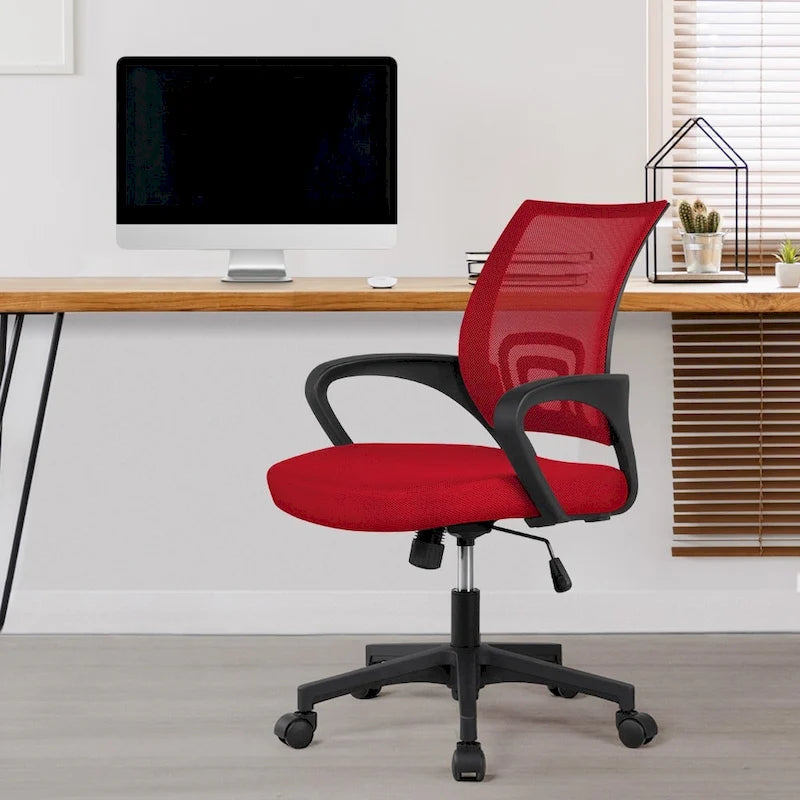 Chaise de bureau ergonomique réglable, dossier mi-hauteur en maille pivotante