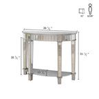 Console circulaire incurvée en miroir avec étagère