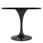 Table à manger ronde Verve 36 avec plateau en bois MDF et base en acier noir pour cuisine et salle à manger