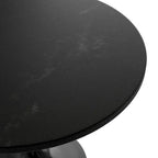 Table à manger ronde Verve 36 avec plateau en bois MDF et base en acier noir pour cuisine et salle à manger
