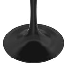 Table à manger ronde Verve 36 avec plateau en bois MDF et base en acier noir pour cuisine et salle à manger