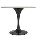 Table à manger ronde Verve 36 avec plateau en bois MDF et base en acier noir pour cuisine et salle à manger
