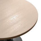 Table à manger ronde Verve 36 avec plateau en bois MDF et base en acier noir pour cuisine et salle à manger