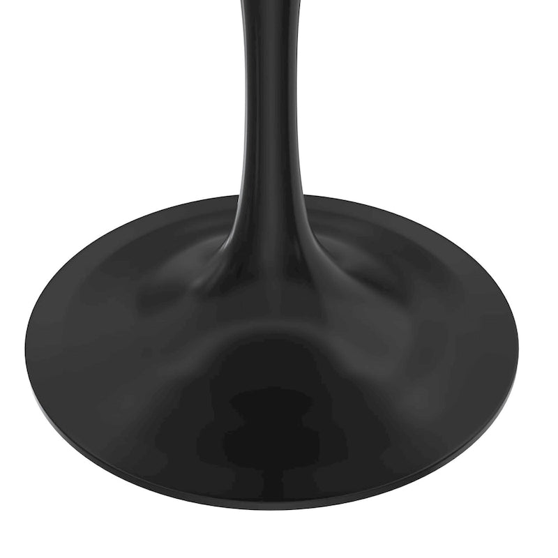 Table à manger ronde Verve 36 avec plateau en bois MDF et base en acier noir pour cuisine et salle à manger