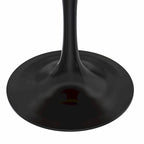 Table à manger ronde Verve 36 avec plateau en bois MDF et base en acier noir pour cuisine et salle à manger