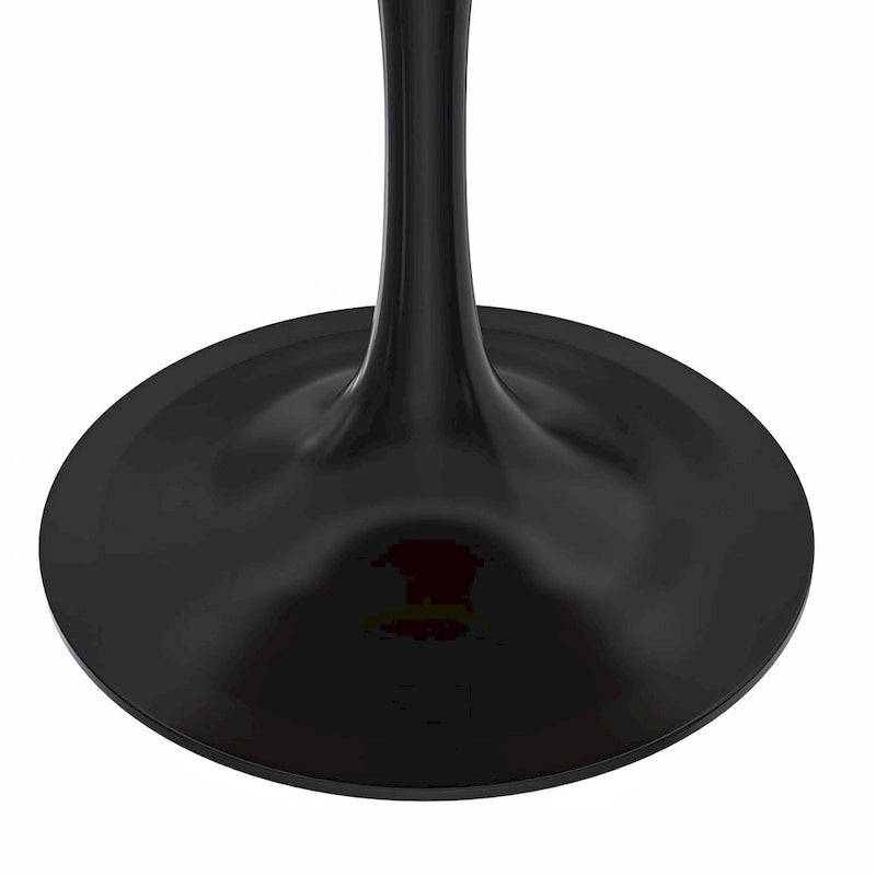 Table à manger ronde Verve 36 avec plateau en bois MDF et base en acier noir pour cuisine et salle à manger