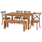 Ensemble de salle à manger 6 pièces Dominique avec banc