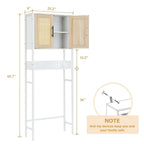 Meuble de Rangement Sur Pied WC avec Porte en Rotin