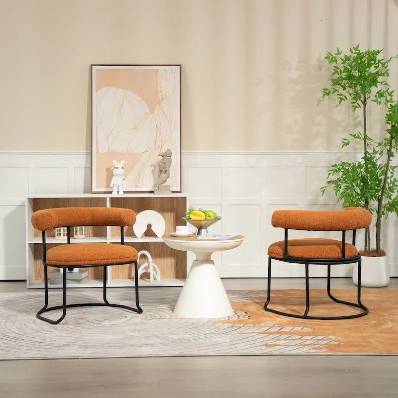 Chaises de salle à manger bouclées de style milieu du siècle moderne, ensemble de 2