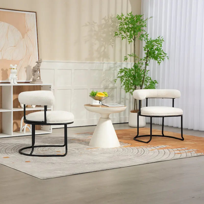 Chaises de salle à manger bouclées de style milieu du siècle moderne, ensemble de 2