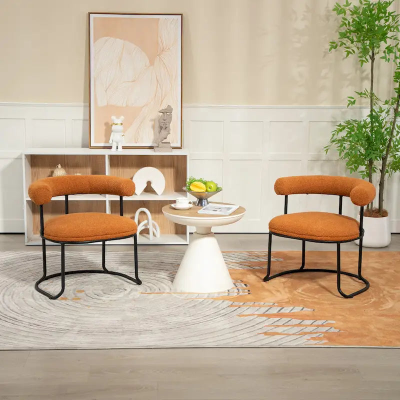 Chaises de salle à manger bouclées de style milieu du siècle moderne, ensemble de 2