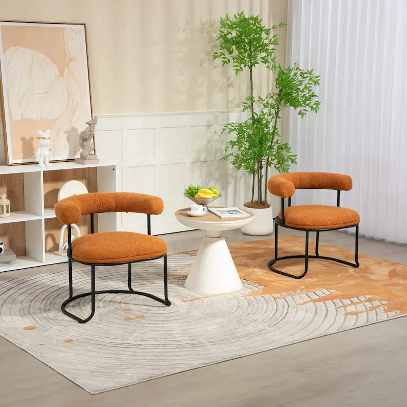 Chaises de salle à manger bouclées de style milieu du siècle moderne, ensemble de 2
