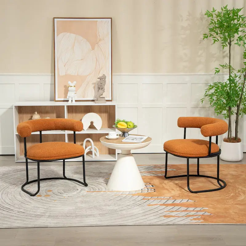 Chaises de salle à manger bouclées de style milieu du siècle moderne, ensemble de 2