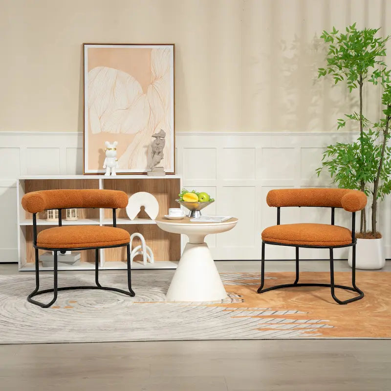 Chaises de salle à manger bouclées de style milieu du siècle moderne, ensemble de 2