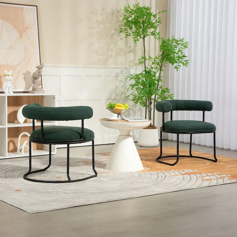 Chaises de salle à manger bouclées de style milieu du siècle moderne, ensemble de 2