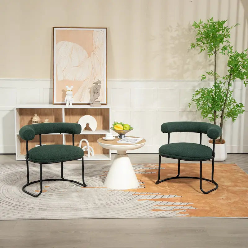 Chaises de salle à manger bouclées de style milieu du siècle moderne, ensemble de 2