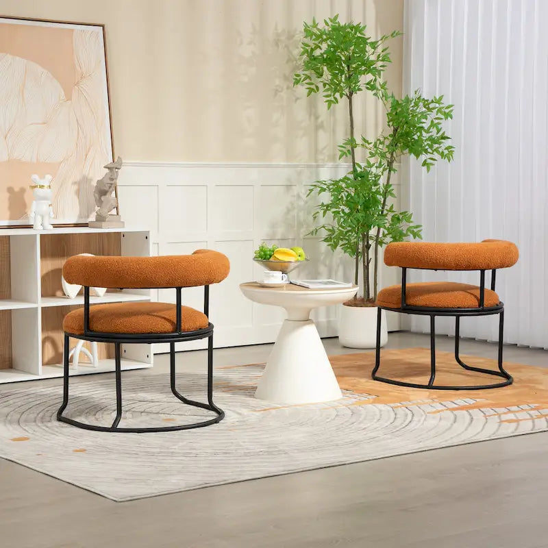 Chaises de salle à manger bouclées de style milieu du siècle moderne, ensemble de 2