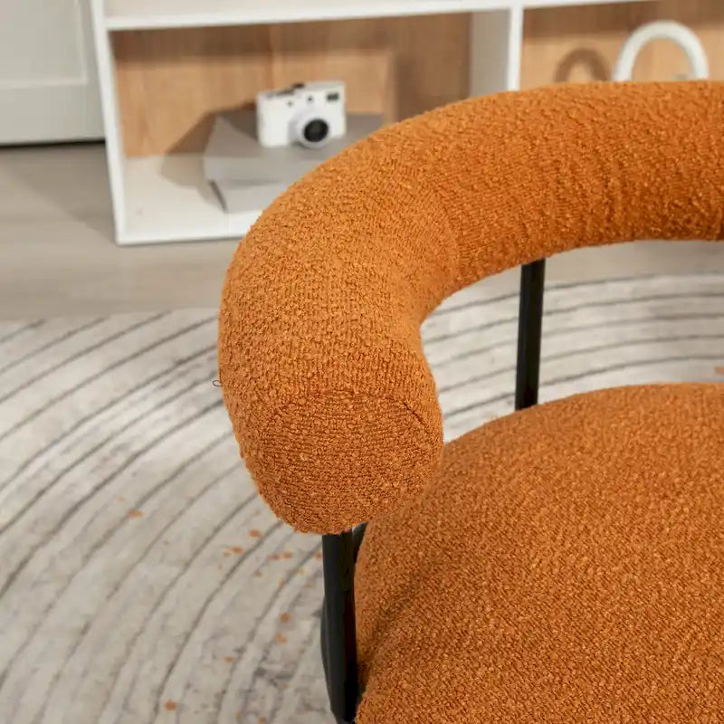 Chaises de salle à manger bouclées de style milieu du siècle moderne, ensemble de 2