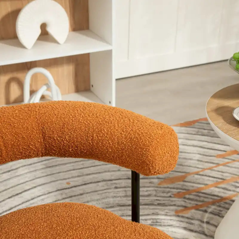 Chaises de salle à manger bouclées de style milieu du siècle moderne, ensemble de 2