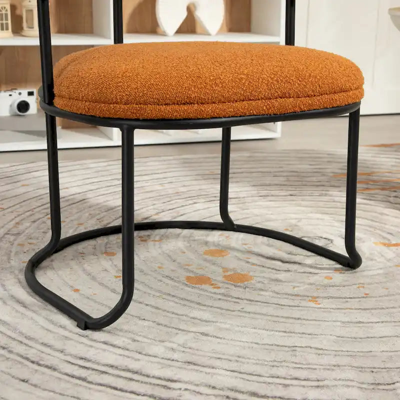 Chaises de salle à manger bouclées de style milieu du siècle moderne, ensemble de 2